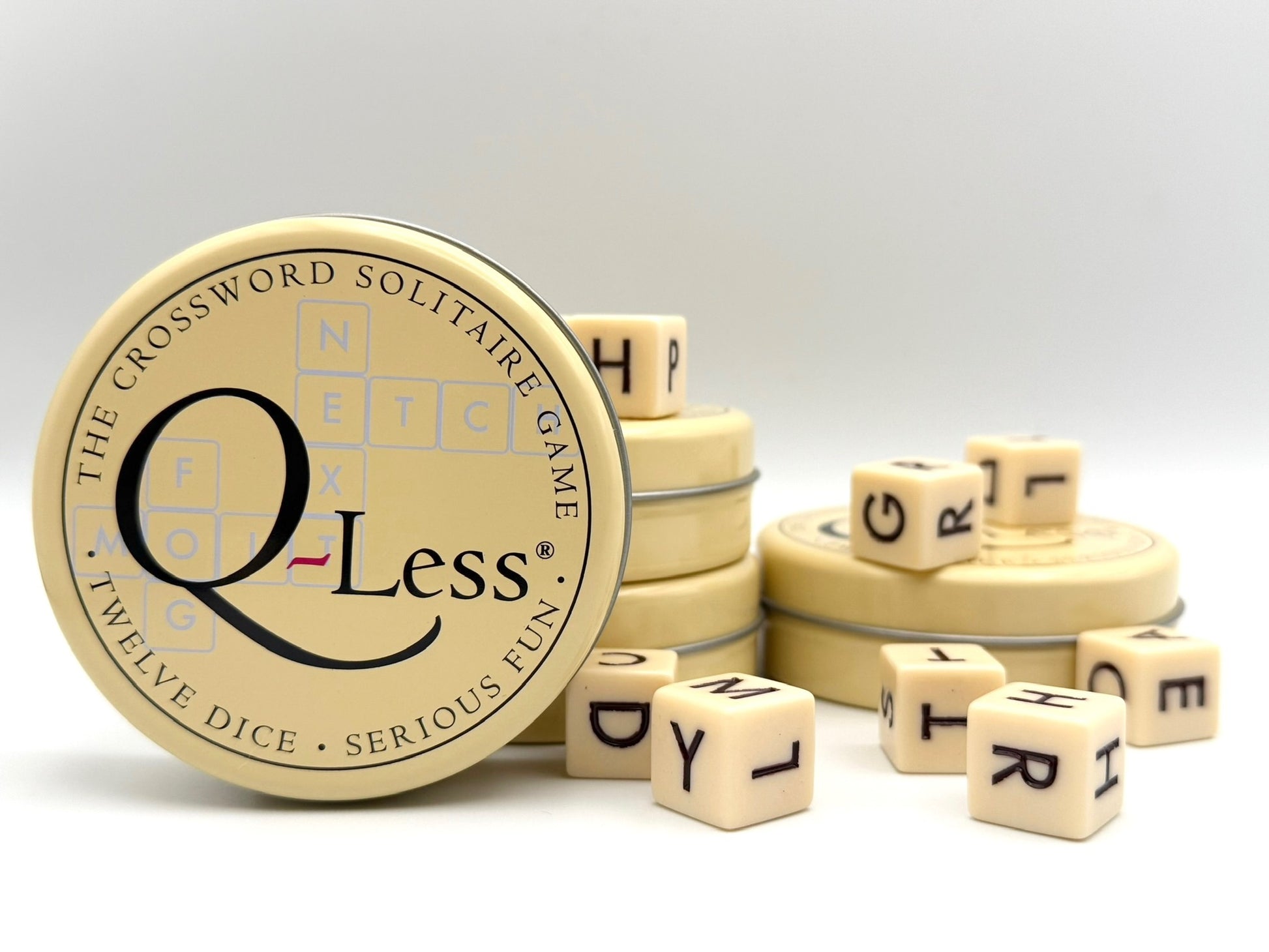 Q-Less - The Crossword Solitaire Dice Word Game